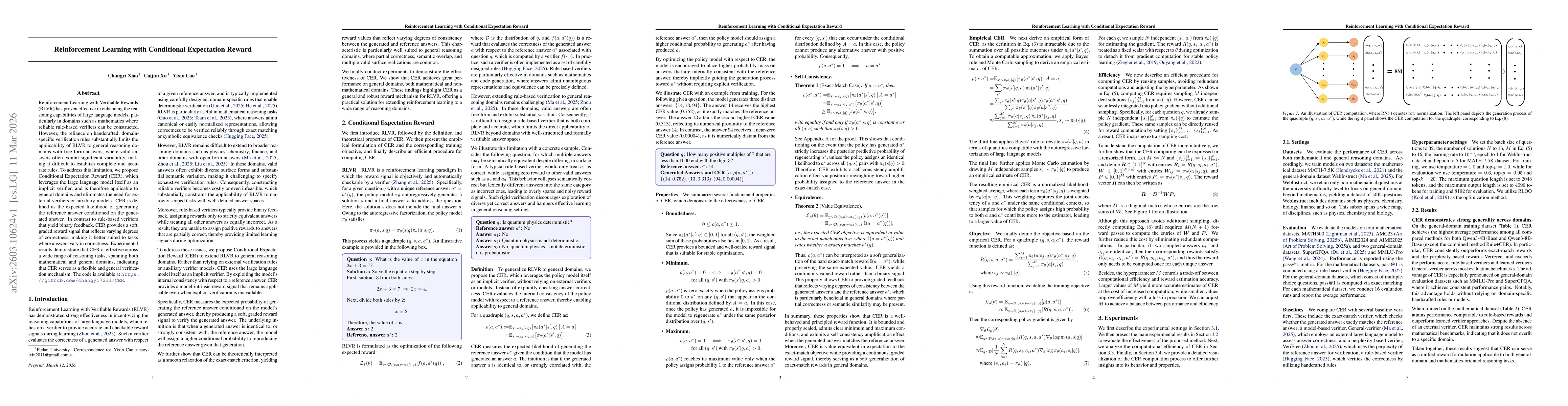 Thumbnail for Reinforcement Learning with Conditional Expectation Reward