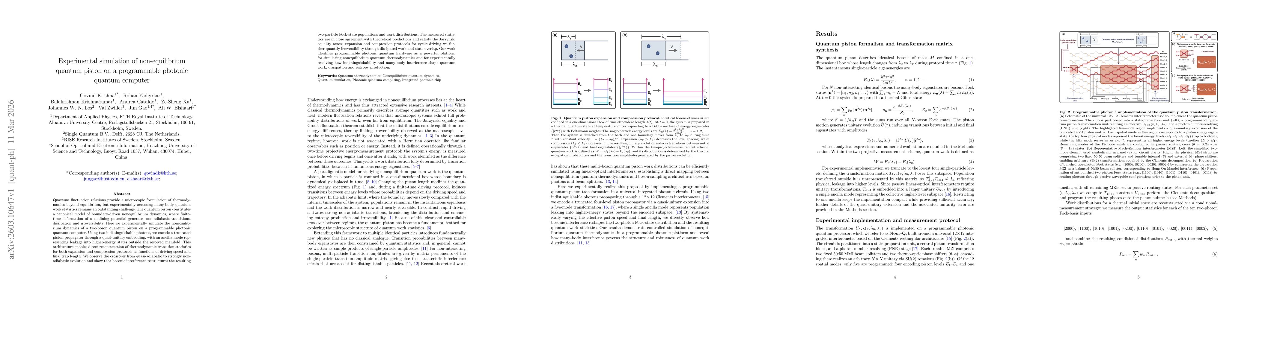 Thumbnail for Experimental simulation of non-equilibrium quantum piston on a programmable photonic quantum computer