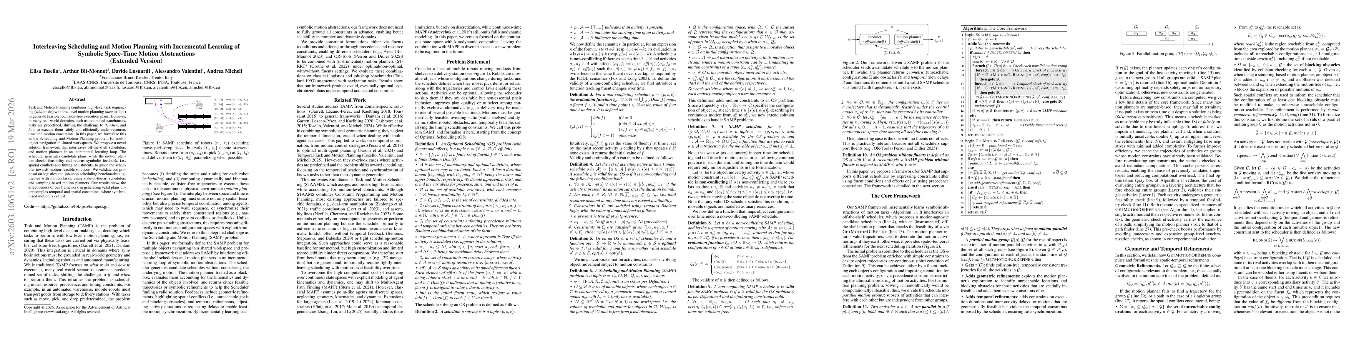 Thumbnail for Interleaving Scheduling and Motion Planning with Incremental Learning of Symbolic Space-Time Motion Abstractions