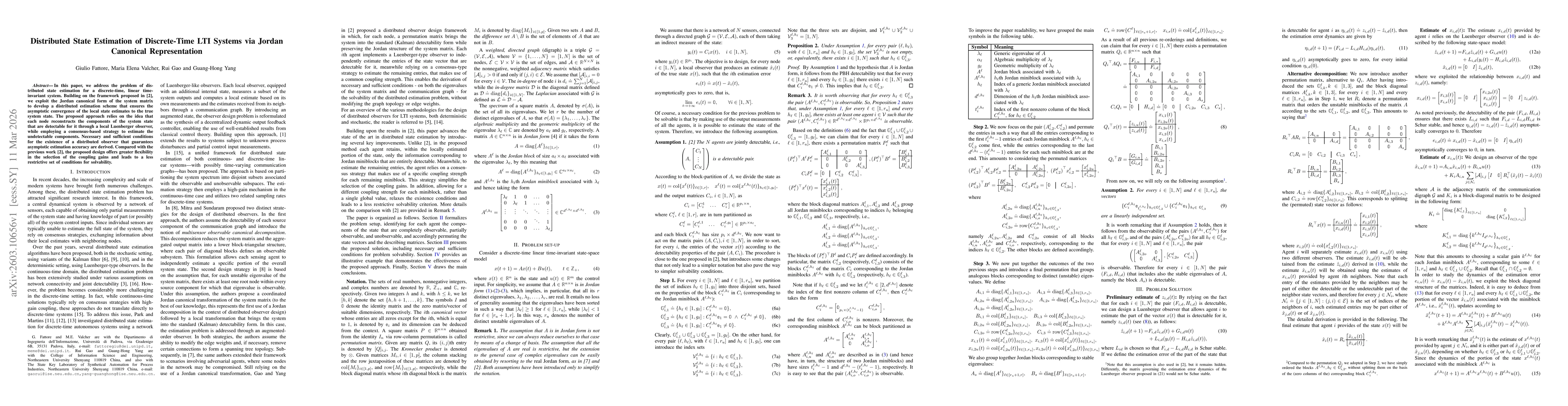 Thumbnail for Distributed State Estimation of Discrete-Time LTI Systems via Jordan Canonical Representation