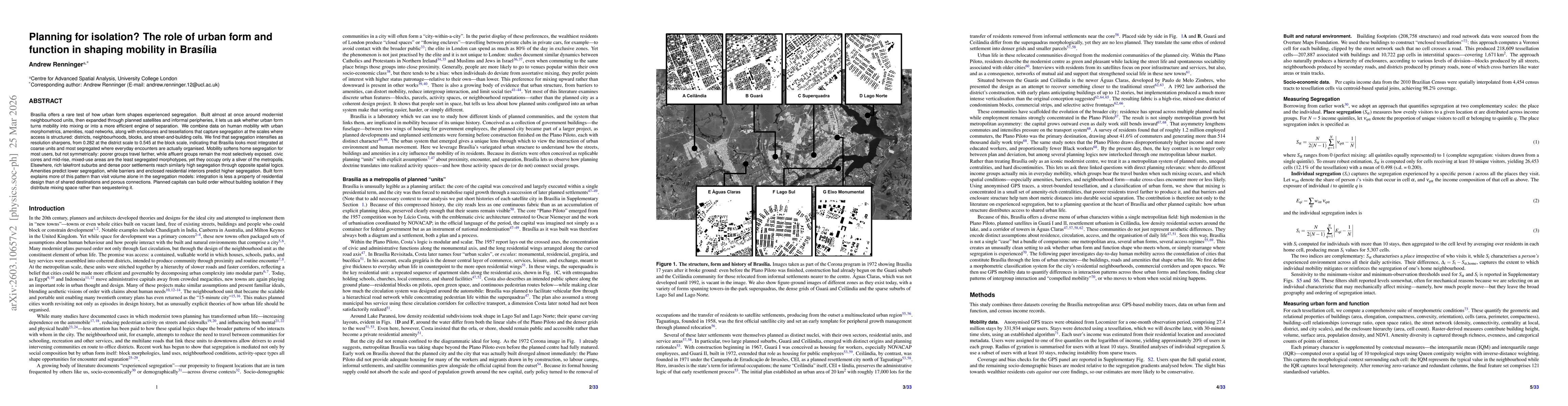 Thumbnail for Planning for isolation? The role of urban form and function in shaping mobility in Brasília