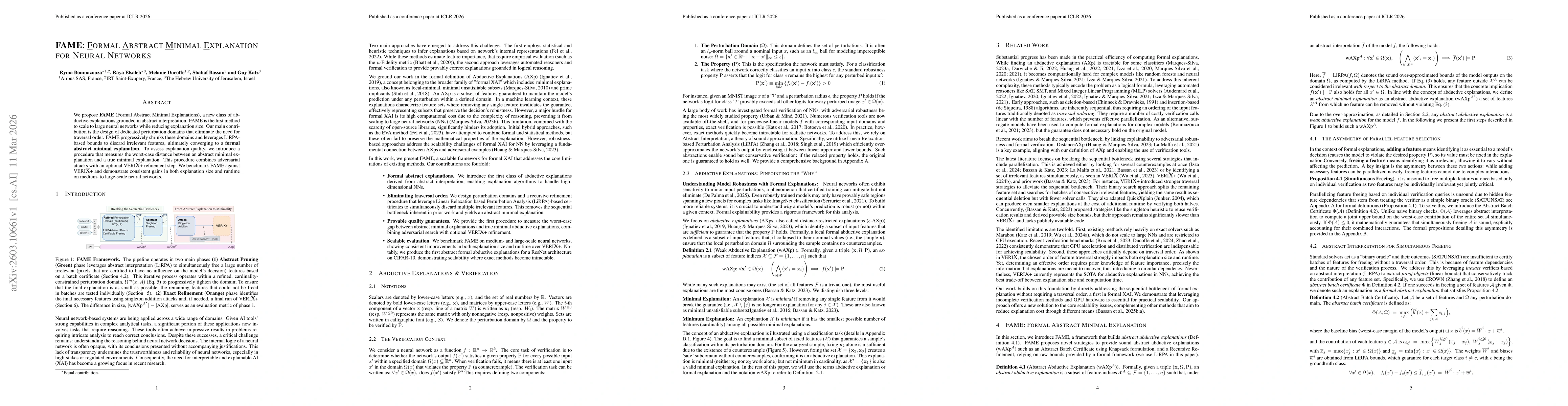 Thumbnail for FAME: Formal Abstract Minimal Explanation for Neural Networks