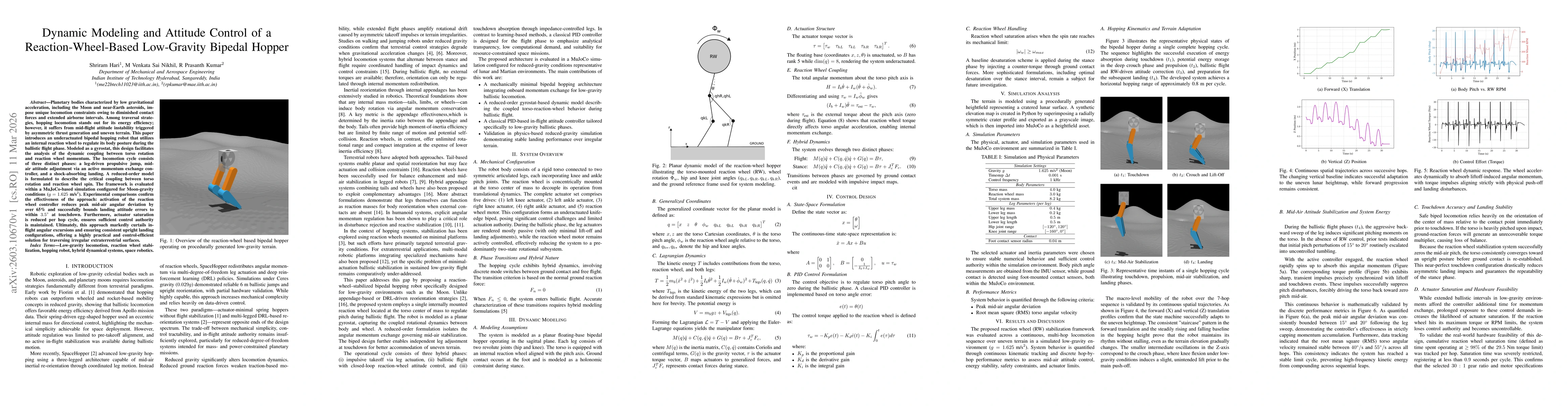 Thumbnail for Dynamic Modeling and Attitude Control of a Reaction-Wheel-Based Low-Gravity Bipedal Hopper