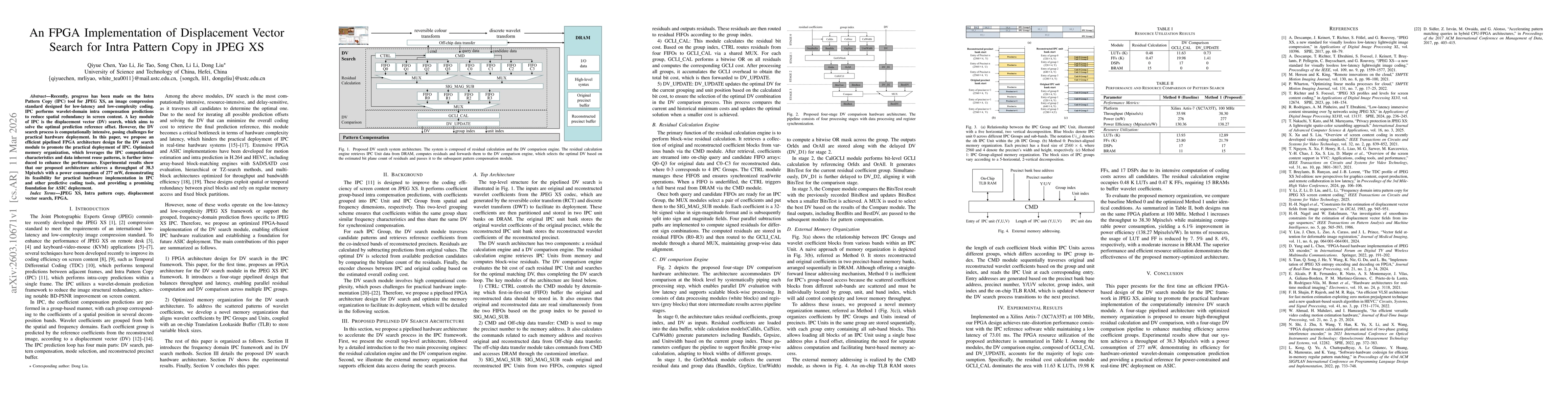 Thumbnail for An FPGA Implementation of Displacement Vector Search for Intra Pattern Copy in JPEG XS