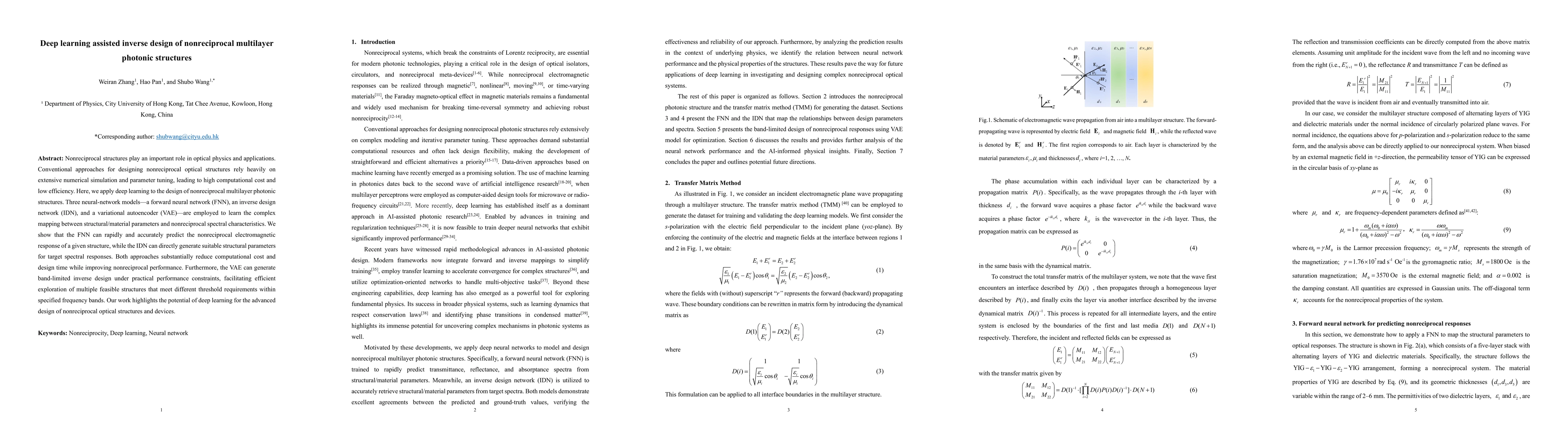 Thumbnail for Deep learning assisted inverse design of nonreciprocal multilayer photonic structures