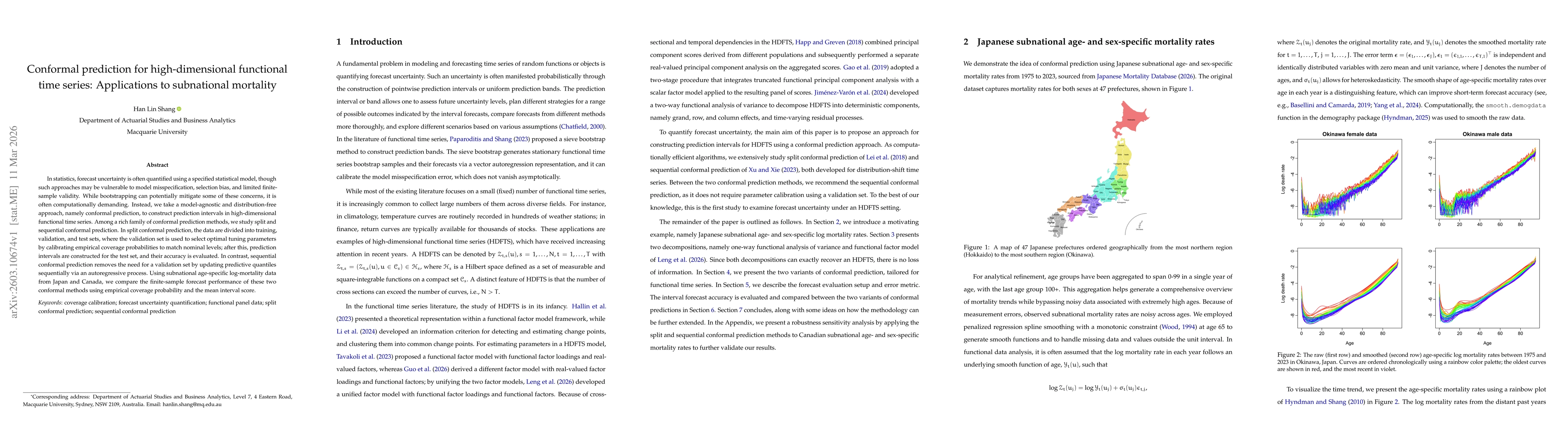 Thumbnail for Conformal prediction for high-dimensional functional time series: Applications to subnational mortality