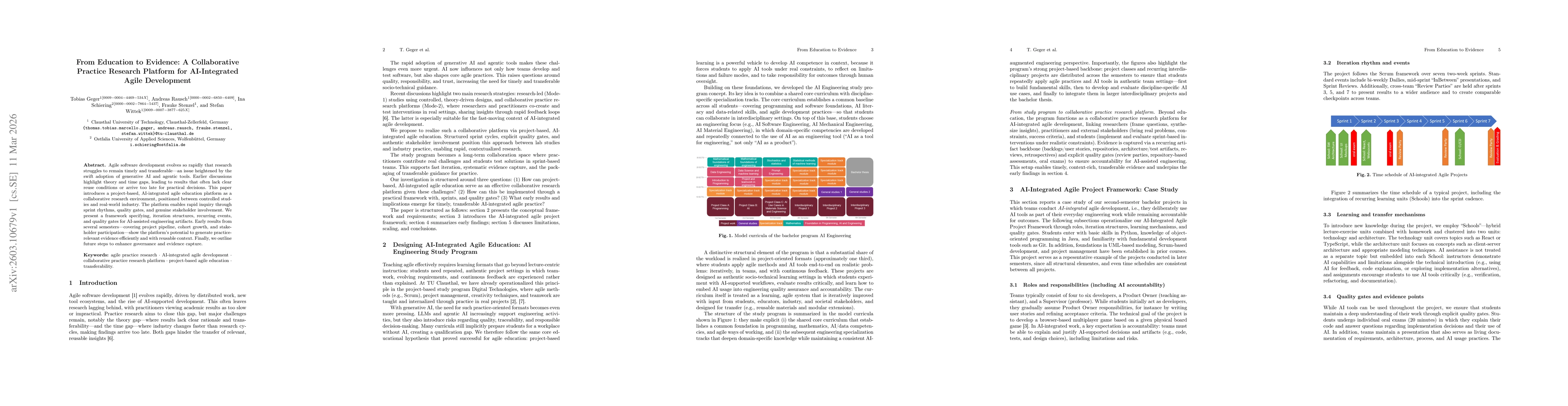 Thumbnail for From Education to Evidence: A Collaborative Practice Research Platform for AI-Integrated Agile Development