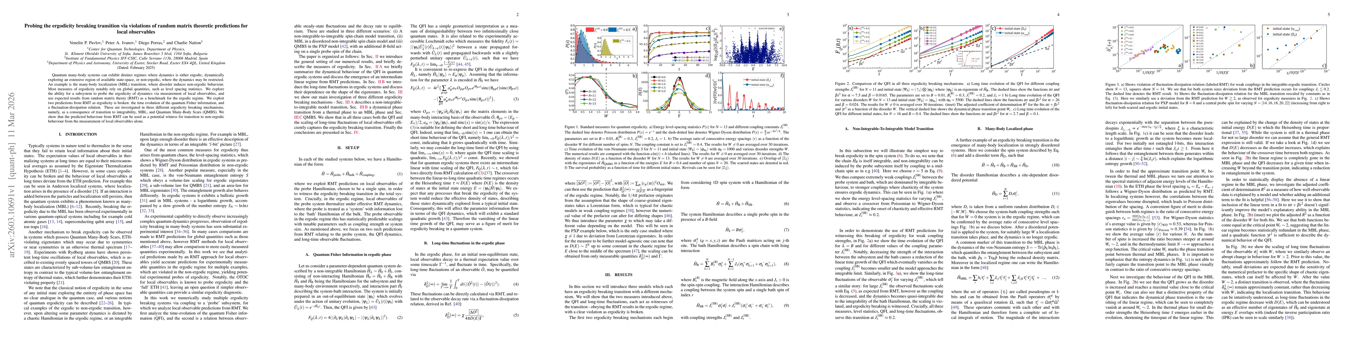 Thumbnail for Probing the ergodicity breaking transition via violations of random matrix theoretic predictions for local observables