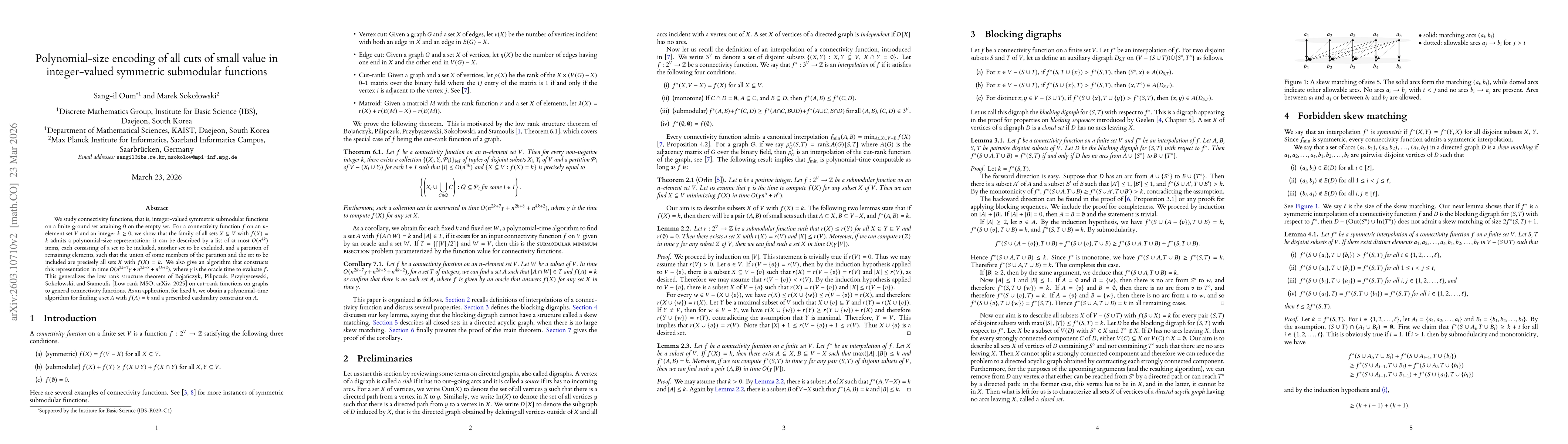 Thumbnail for Polynomial-size encoding of all cuts of small value in integer-valued symmetric submodular functions