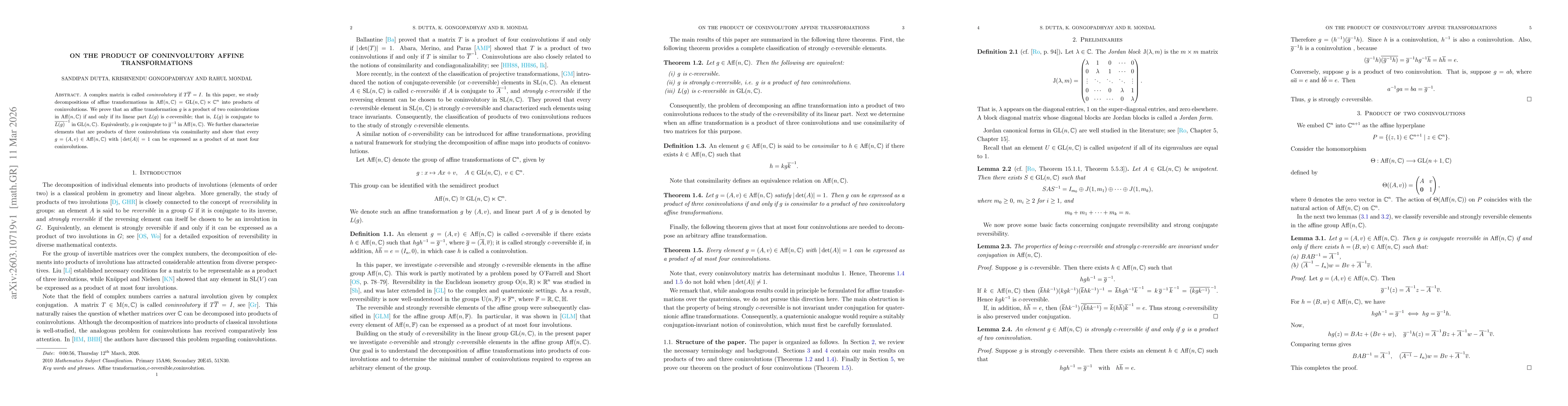 Thumbnail for On the Product of Coninvolutory Affine Transformations