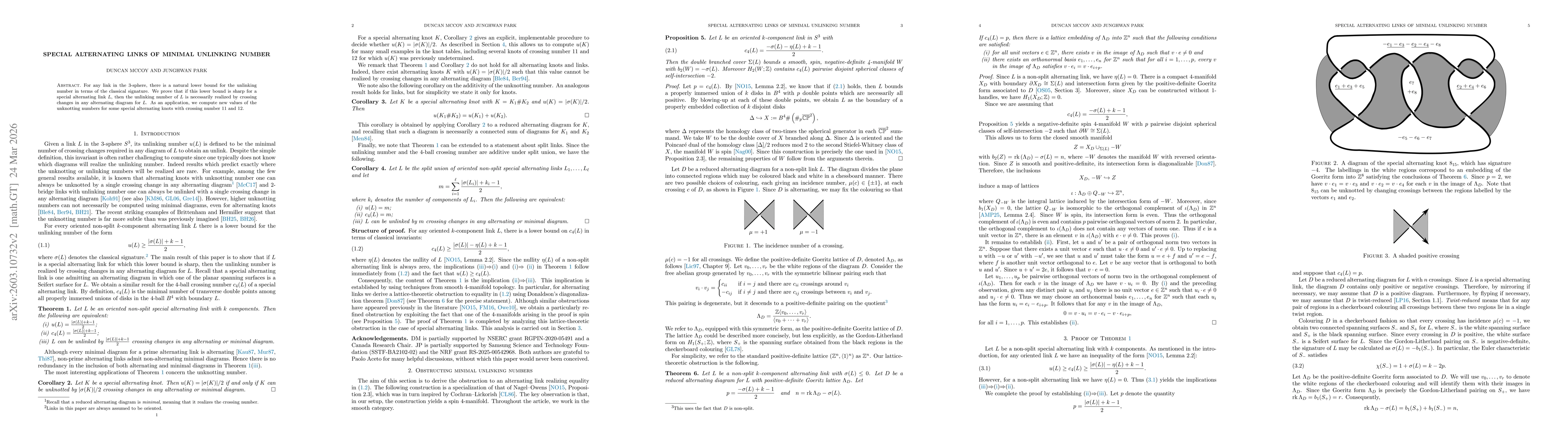 Thumbnail for Special alternating links of minimal unlinking number