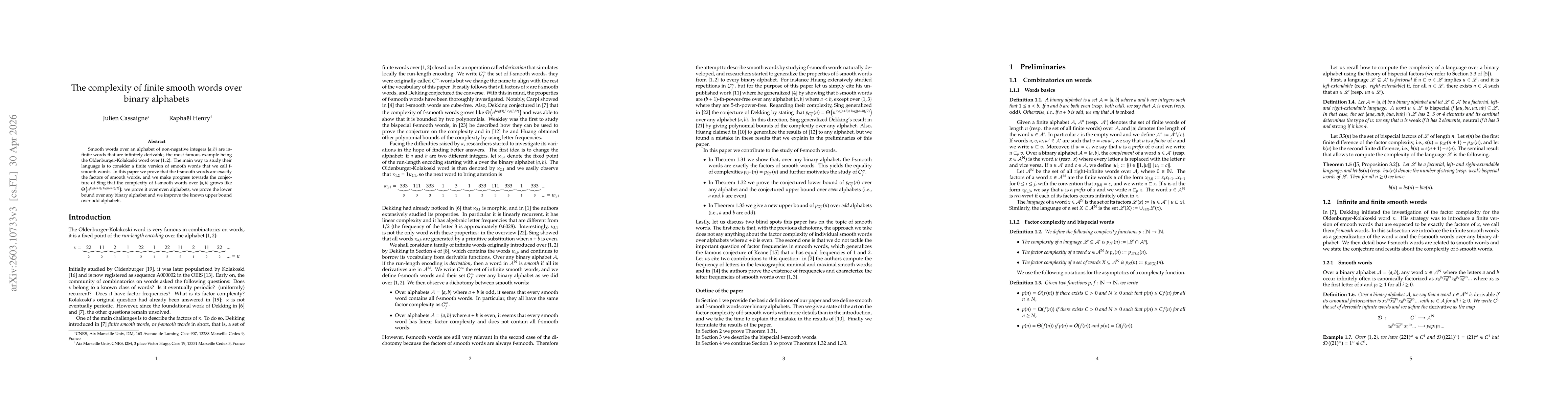 Thumbnail for The complexity of finite smooth words over binary alphabets