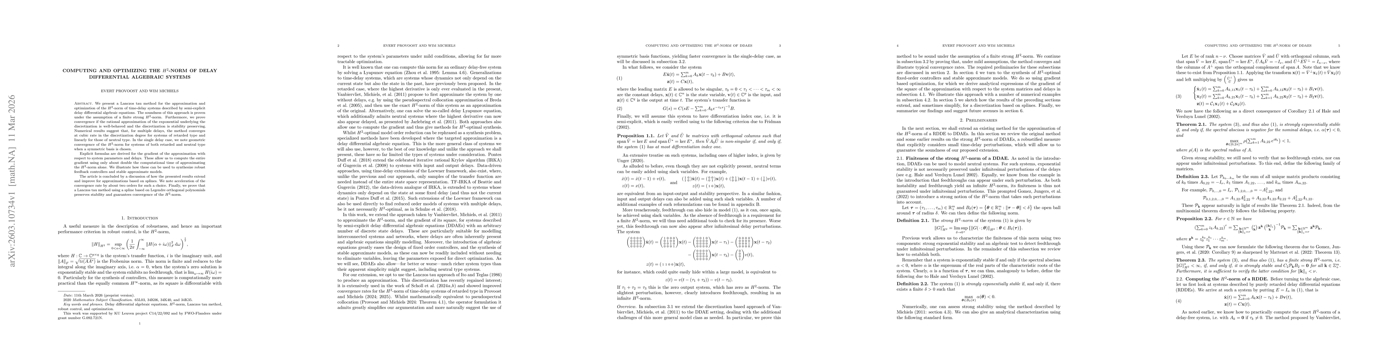 Thumbnail for Computing and Optimizing the $H^2$-norm of Delay Differential Algebraic Systems