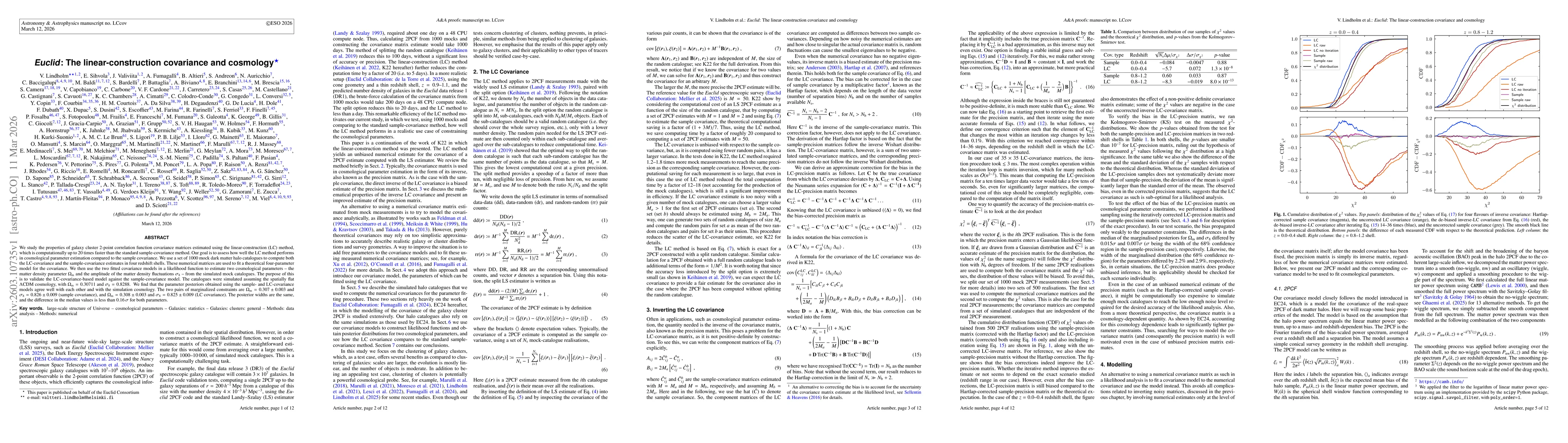 Thumbnail for Euclid: The linear-construction covariance and cosmology