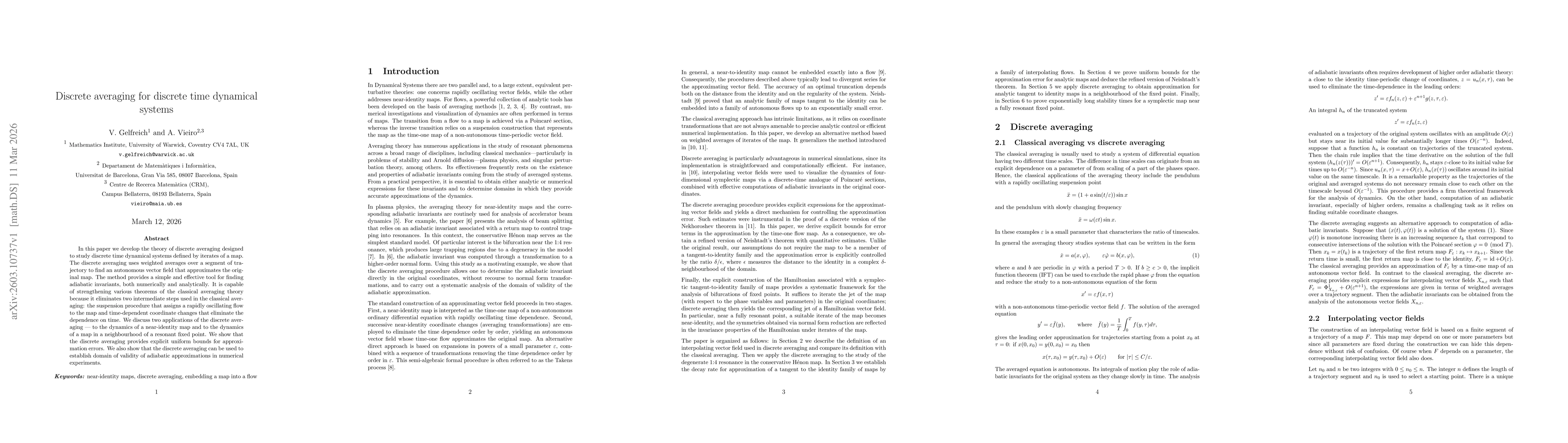Thumbnail for Discrete averaging for discrete time dynamical systems