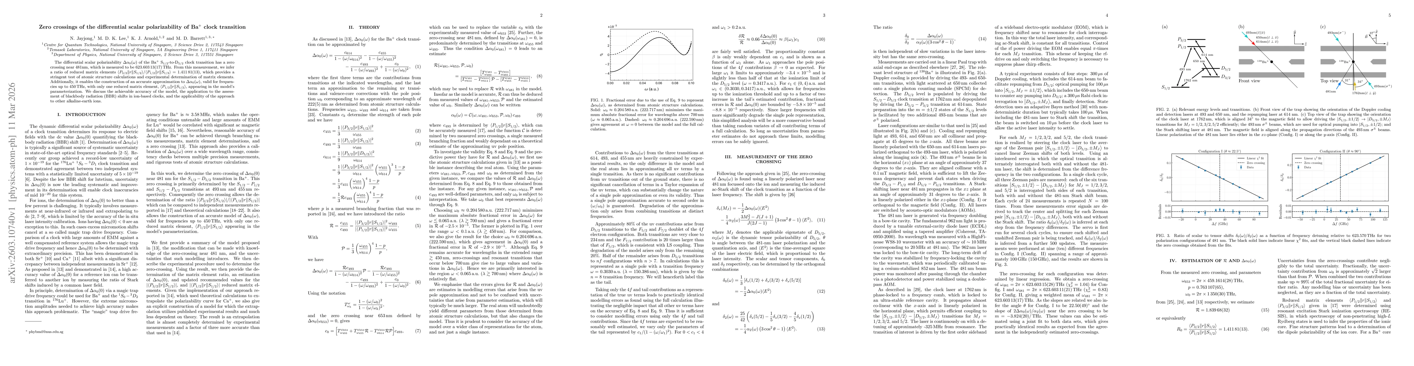 Thumbnail for Zero crossings of the differential scalar polarizability of Ba$^+$ clock transition