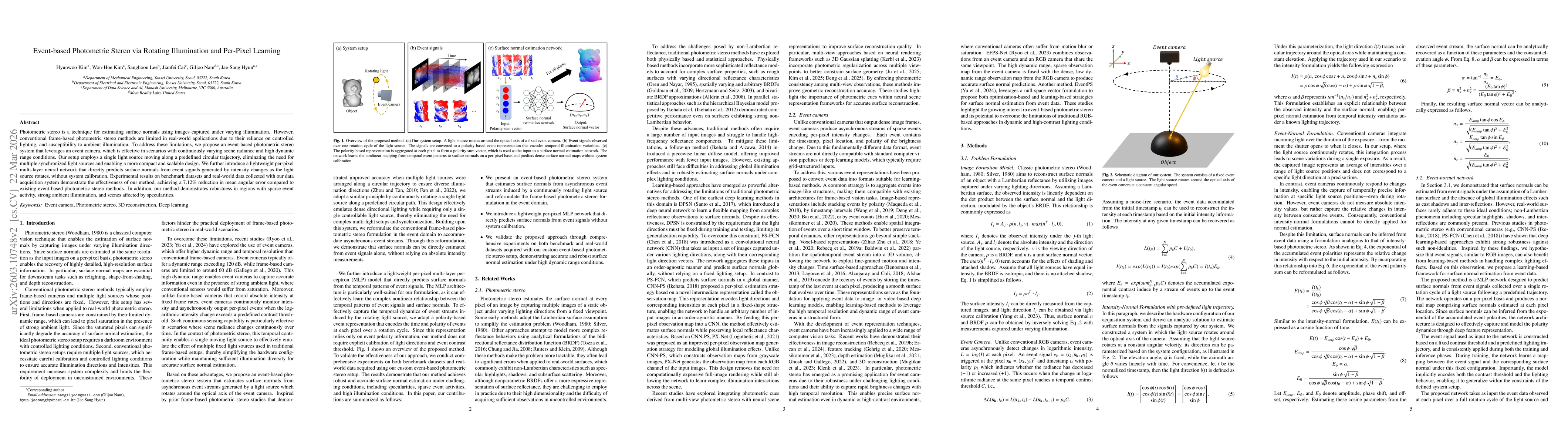 Thumbnail for Event-based Photometric Stereo via Rotating Illumination and Per-Pixel Learning