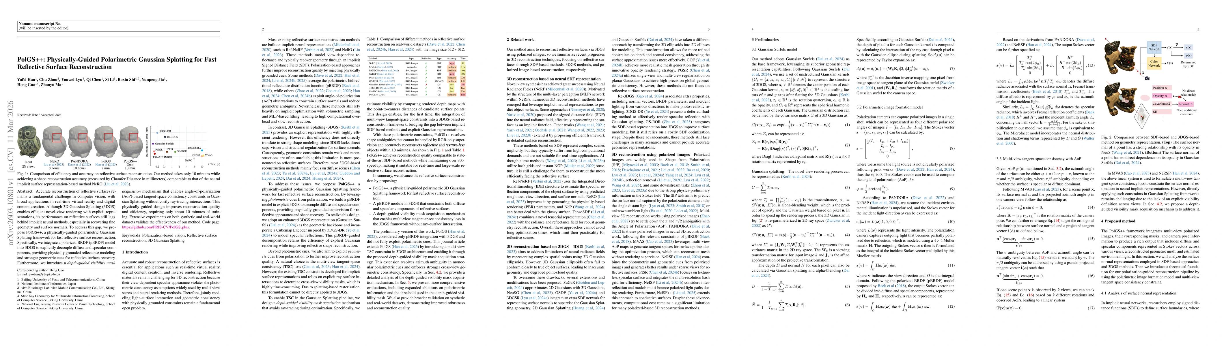 Thumbnail for PolGS++: Physically-Guided Polarimetric Gaussian Splatting for Fast Reflective Surface Reconstruction