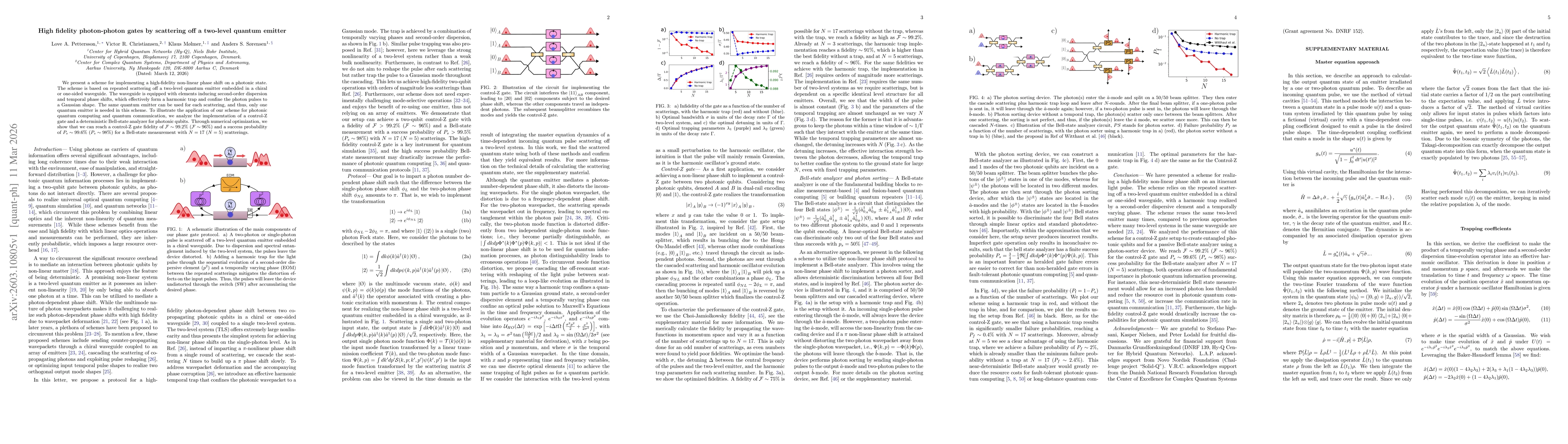 Thumbnail for High fidelity photon-photon gates by scattering off a two-level quantum emitter