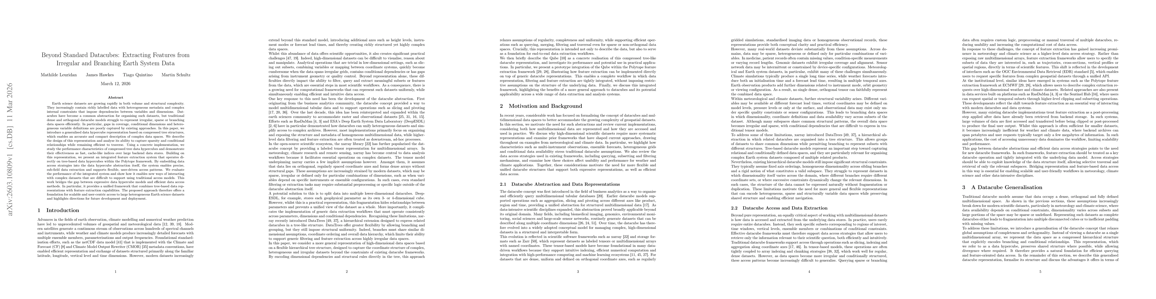 Thumbnail for Beyond Standard Datacubes: Extracting Features from Irregular and Branching Earth System Data