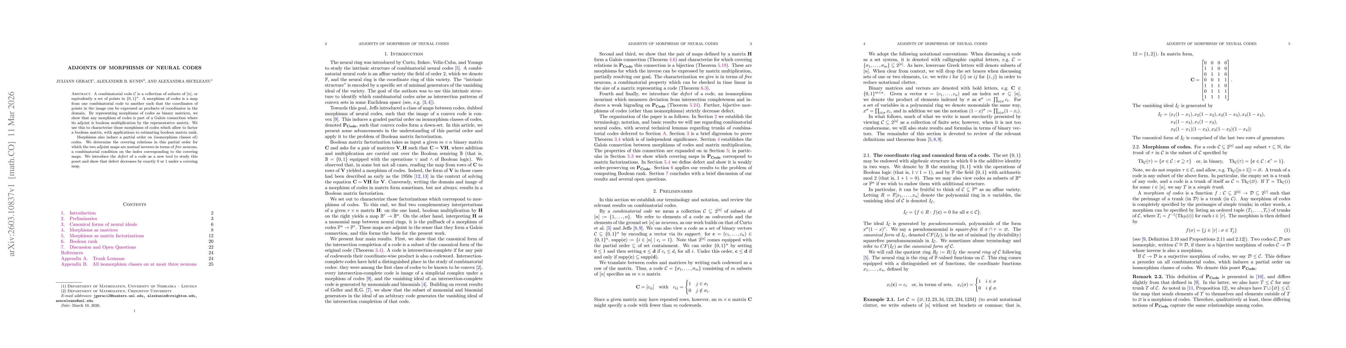 Thumbnail for Adjoints of Morphisms of Neural Codes