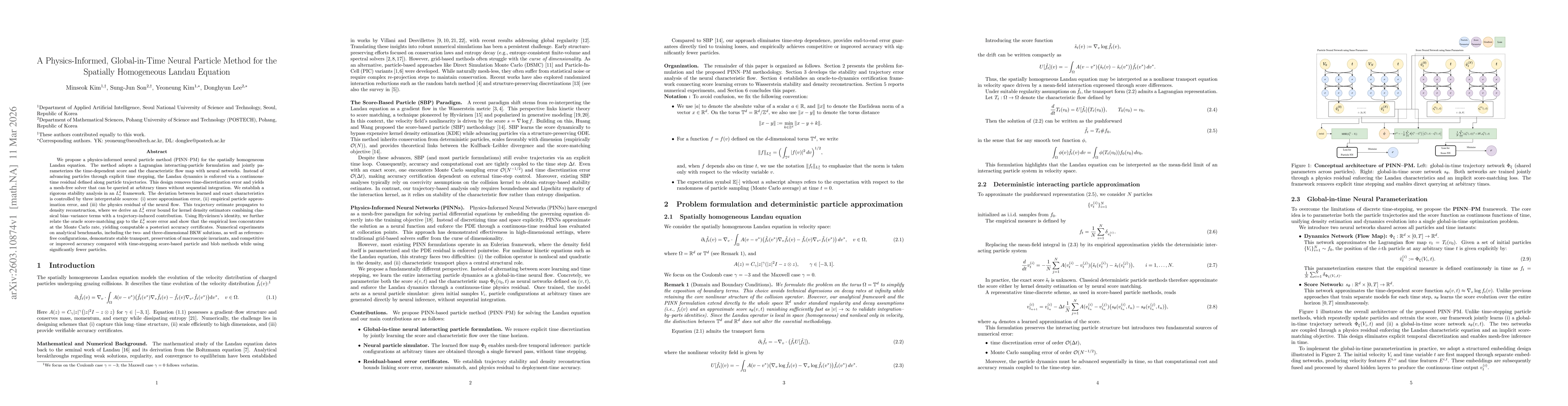 Thumbnail for A Physics-Informed, Global-in-Time Neural Particle Method for the Spatially Homogeneous Landau Equation