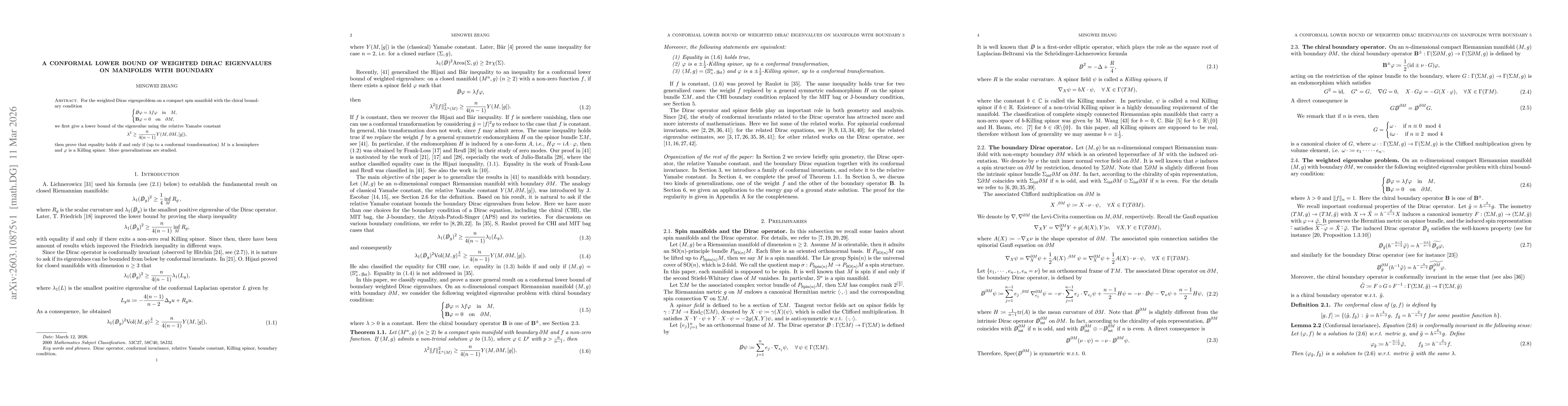 Thumbnail for A conformal lower bound of weighted Dirac eigenvalues on manifolds with boundary