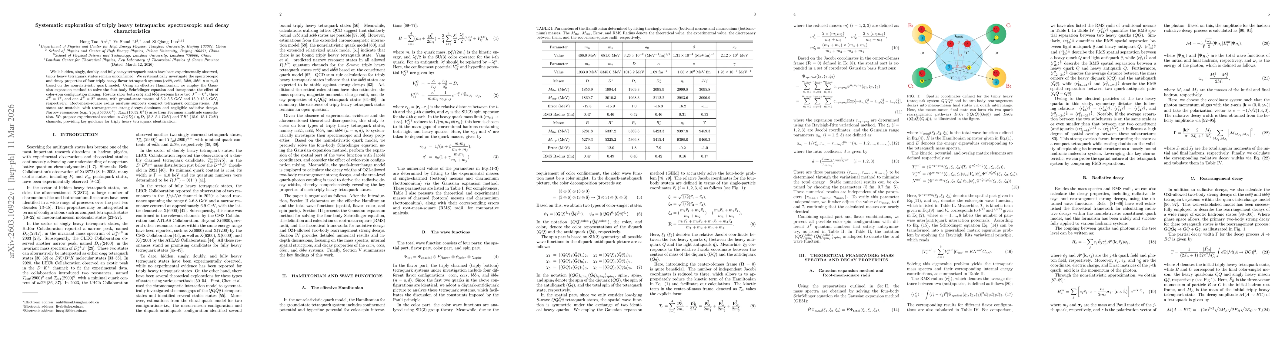 Thumbnail for Systematic exploration of triply heavy tetraquarks: spectroscopic and decay characteristics