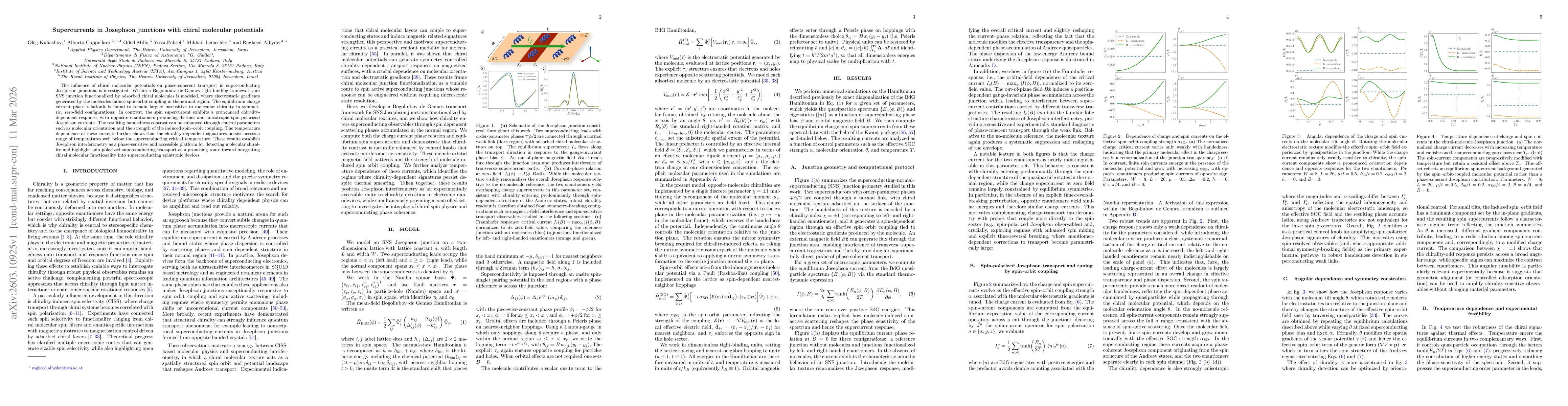 Thumbnail for Supercurrents in Josephson junctions with chiral molecular potentials