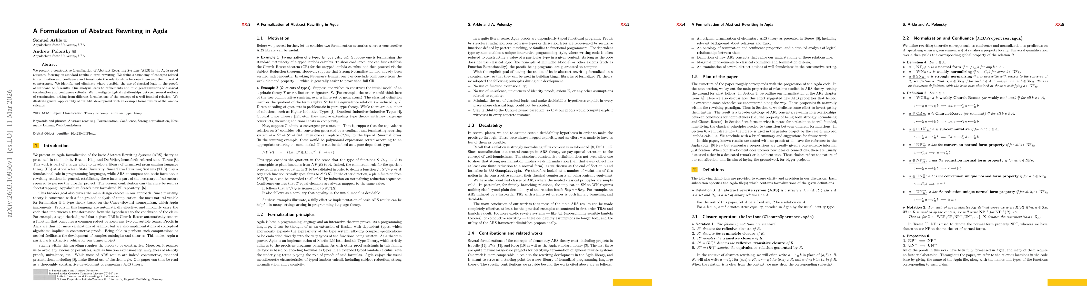 Thumbnail for A Formalization of Abstract Rewriting in Agda