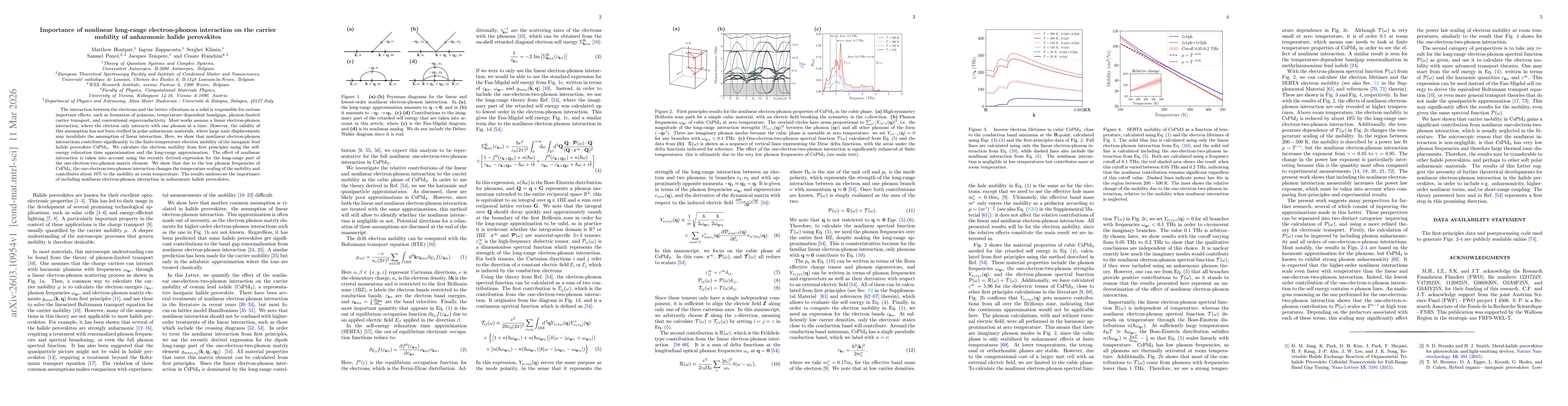 Thumbnail for Importance of nonlinear long-range electron-phonon interaction on the carrier mobility of anharmonic halide perovskites