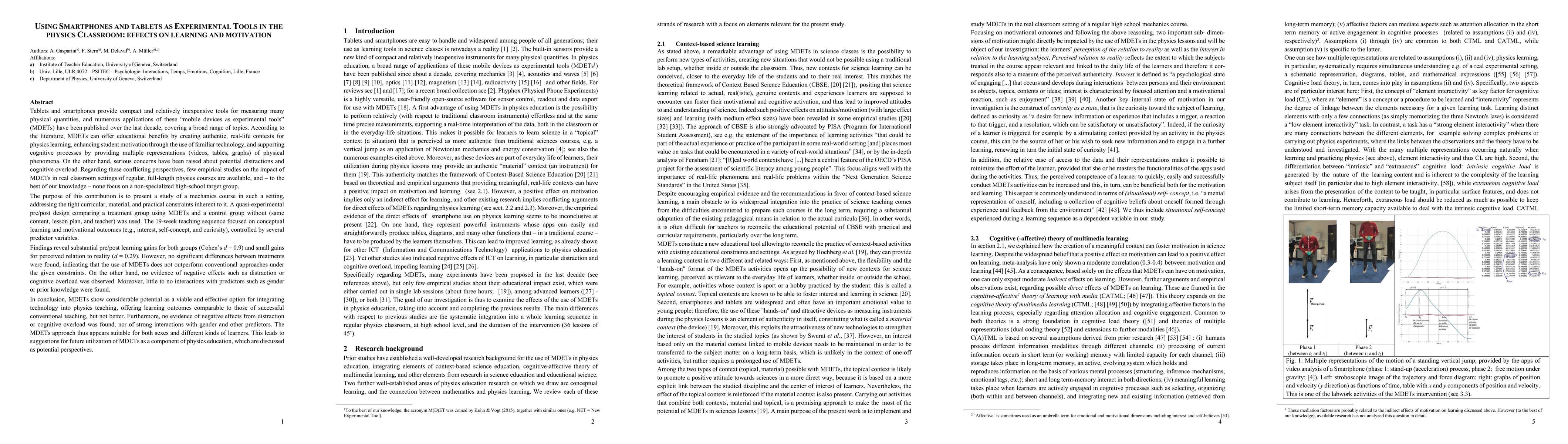 Thumbnail for Using tablets and smartphones as experimental tools in the physics classroom: effects on learning and motivation