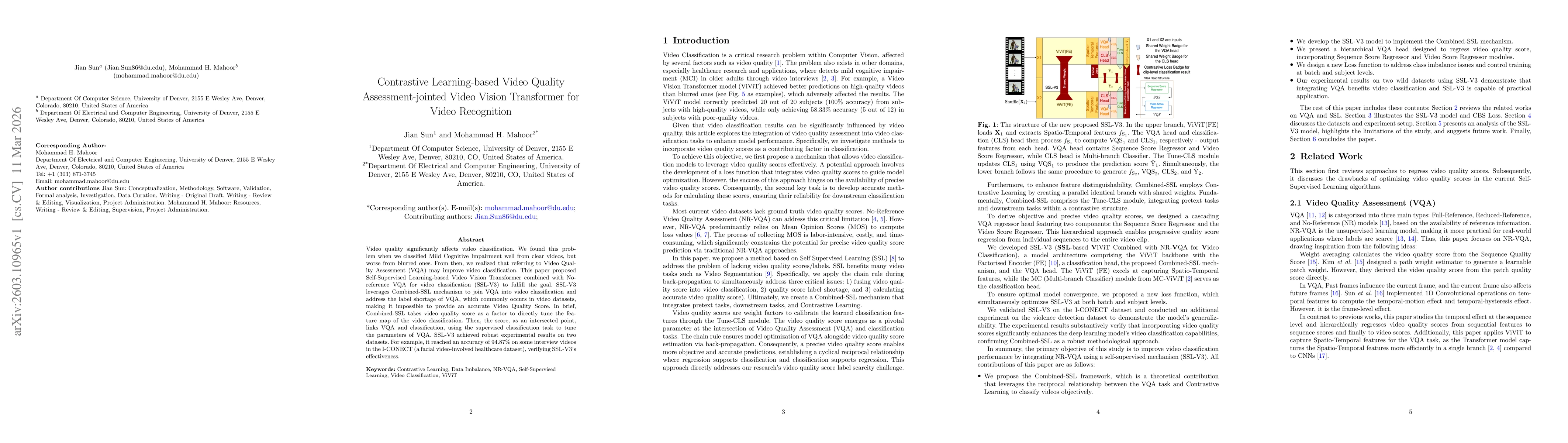 Thumbnail for Contrastive learning-based video quality assessment-jointed video vision transformer for video recognition