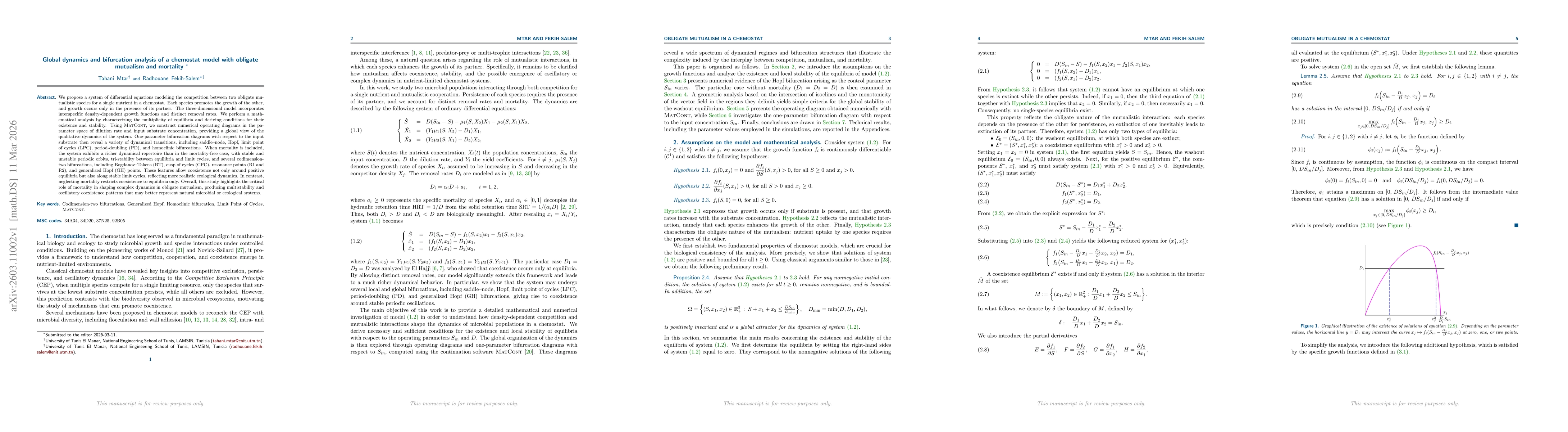 Thumbnail for Global dynamics and bifurcation analysis of a chemostat model with obligate mutualism and mortality