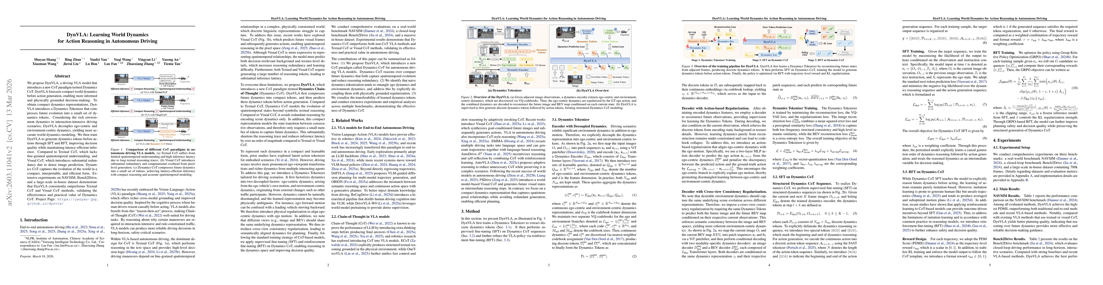 Thumbnail for DynVLA: Learning World Dynamics for Action Reasoning in Autonomous Driving