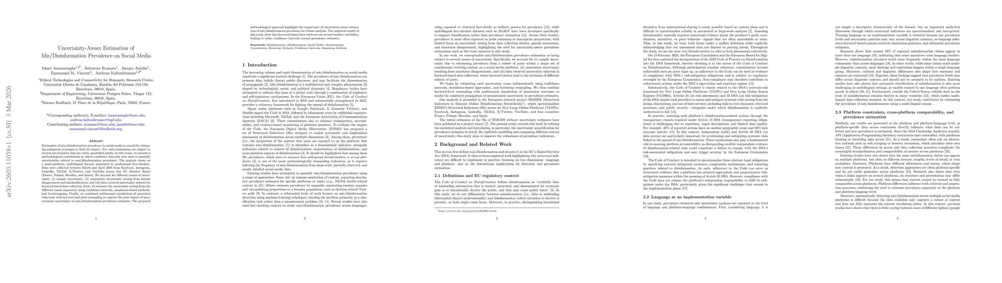 Thumbnail for Uncertainty-Aware Estimation of Mis/Disinformation Prevalence on Social Media