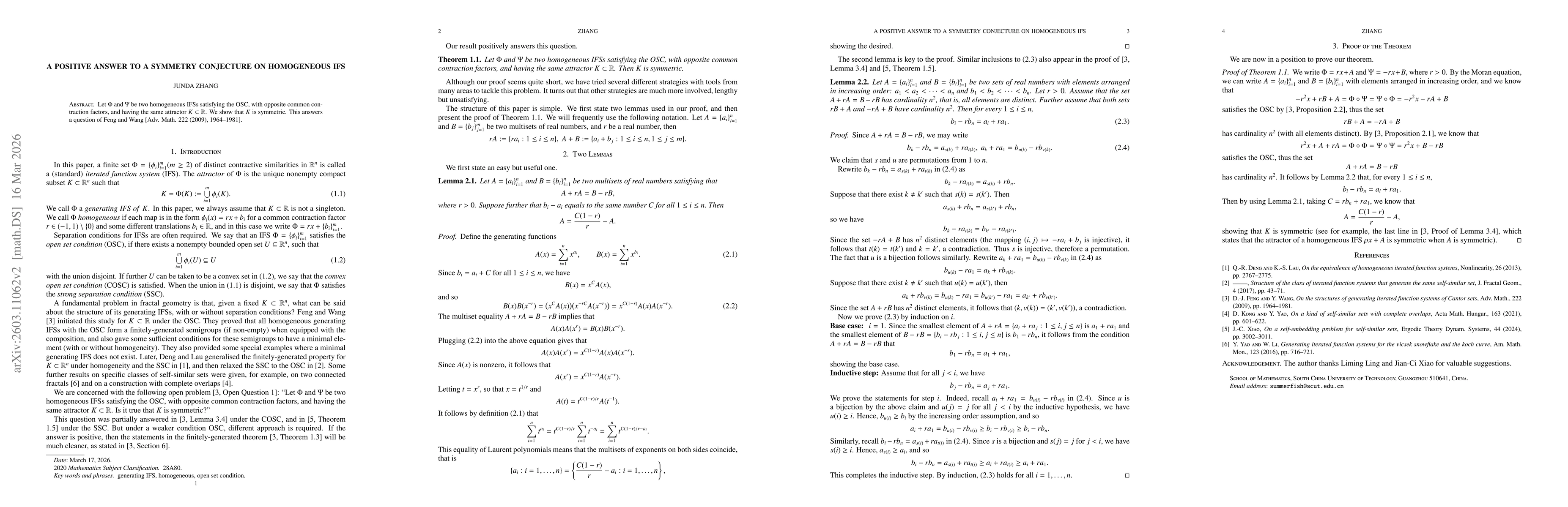 Thumbnail for A positive answer to a symmetry conjecture on homogeneous IFS