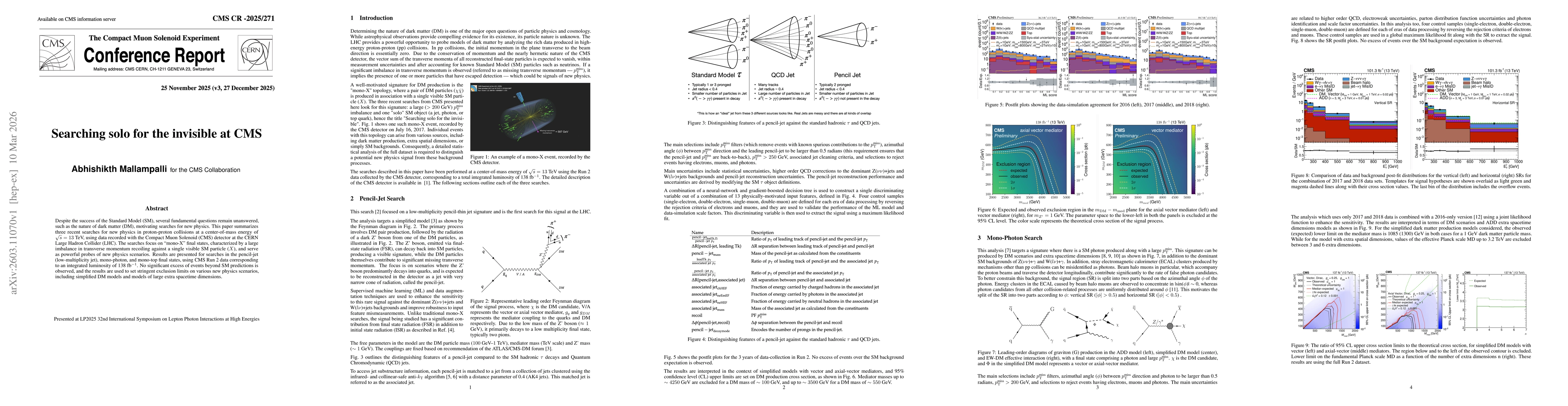 Thumbnail for Searching solo for the invisible at Compact Muon Solenoid (CMS)