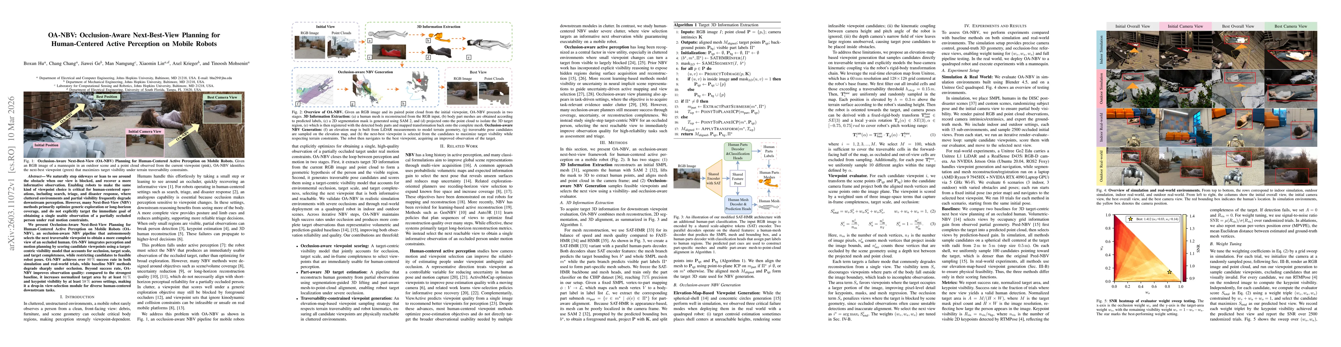 Thumbnail for OA-NBV: Occlusion-Aware Next-Best-View Planning for Human-Centered Active Perception on Mobile Robots