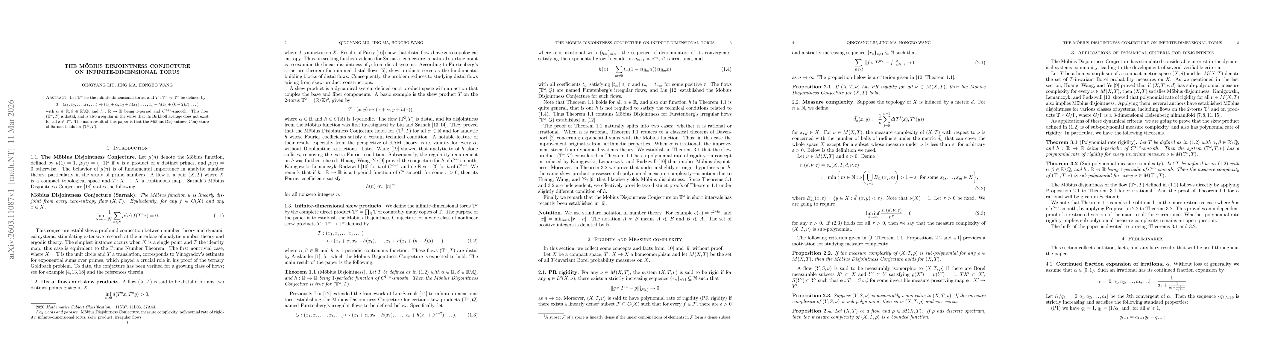 Thumbnail for The M öbius Disjointness Conjecture on infinite-dimensional torus