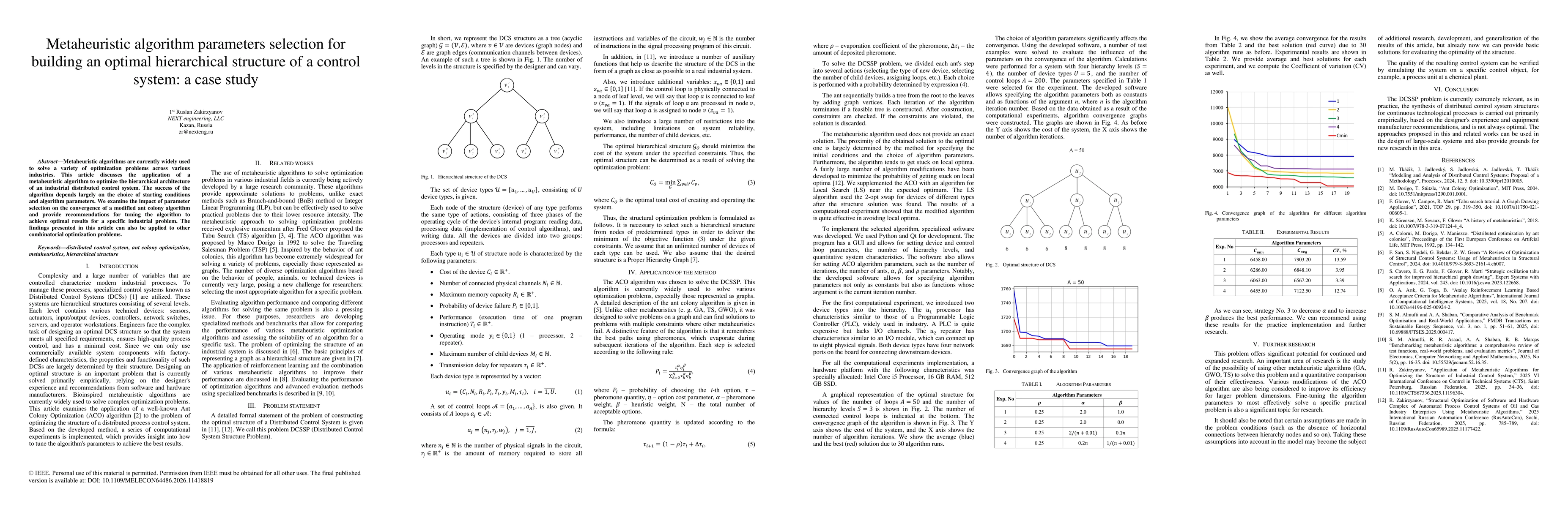 Thumbnail for Metaheuristic algorithm parameters selection for building an optimal hierarchical structure of a control system: a case study