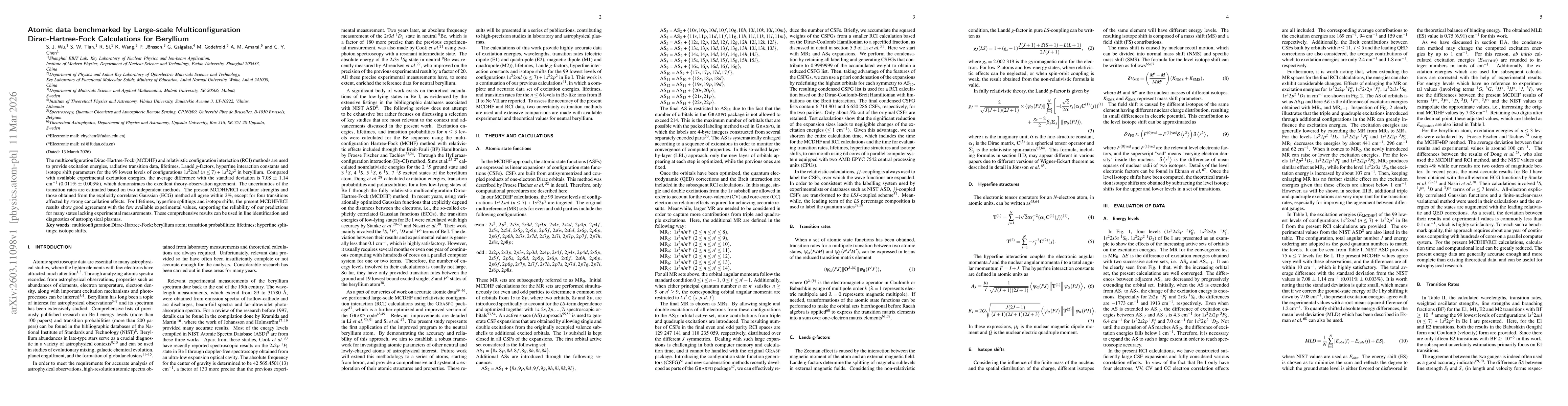 Thumbnail for Atomic data benchmarked by Large-scale Multiconfiguration Dirac-Hartree-Fock Calculations for Beryllium
