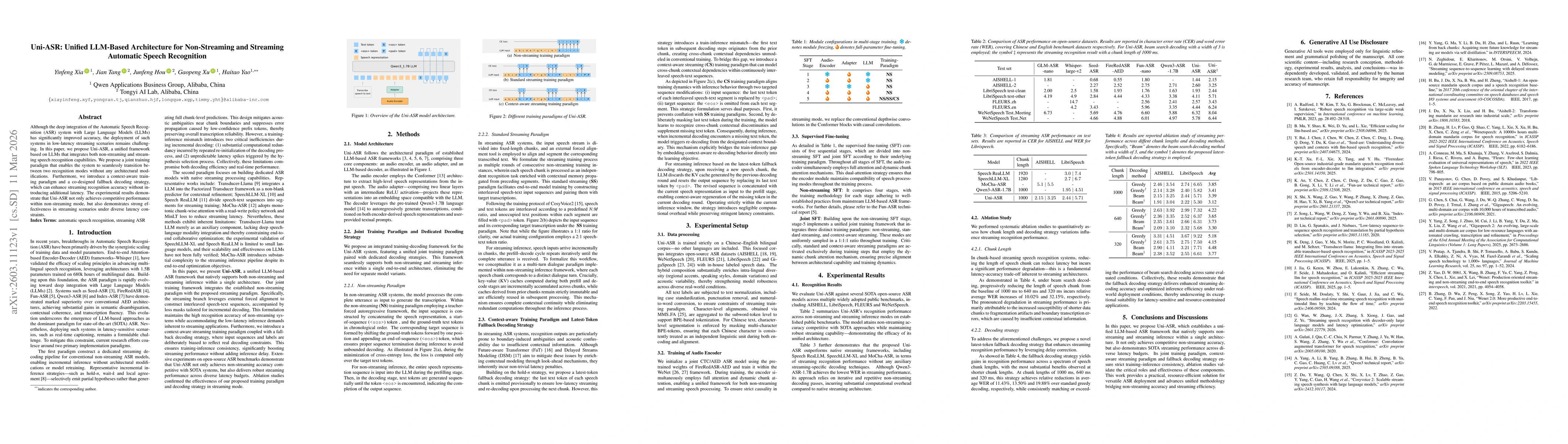 Thumbnail for Uni-ASR: Unified LLM-Based Architecture for Non-Streaming and Streaming Automatic Speech Recognition