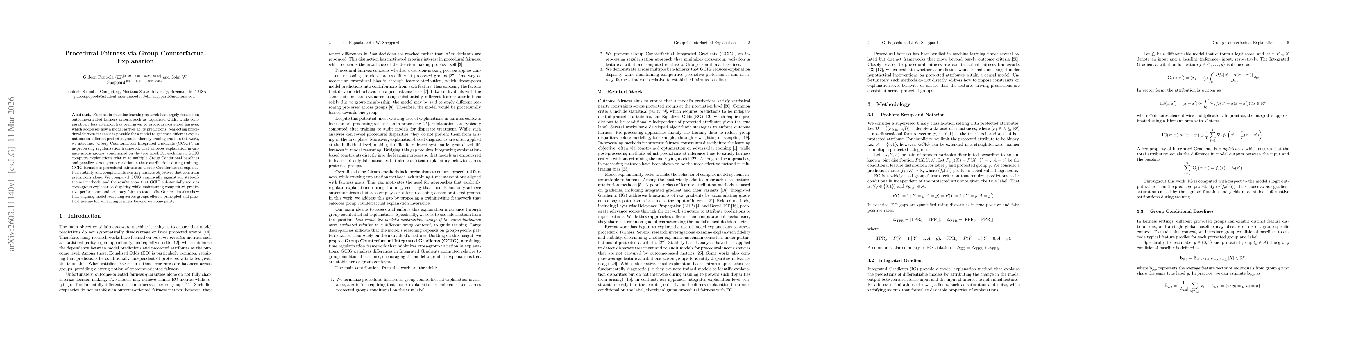 Thumbnail for Procedural Fairness via Group Counterfactual Explanation