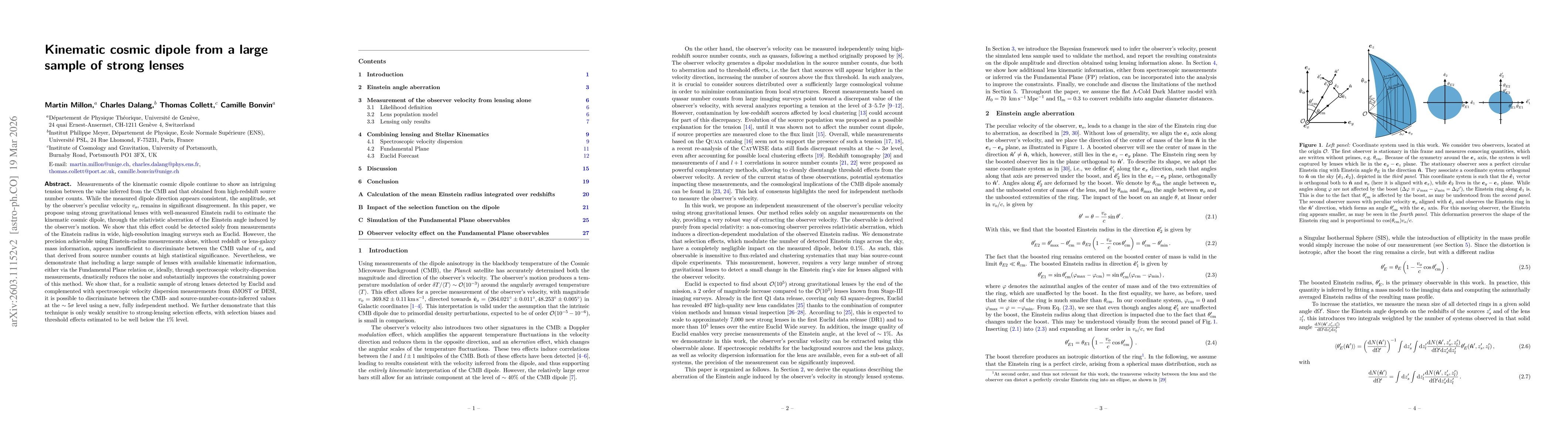 Thumbnail for Kinematic cosmic dipole from a large sample of strong lenses