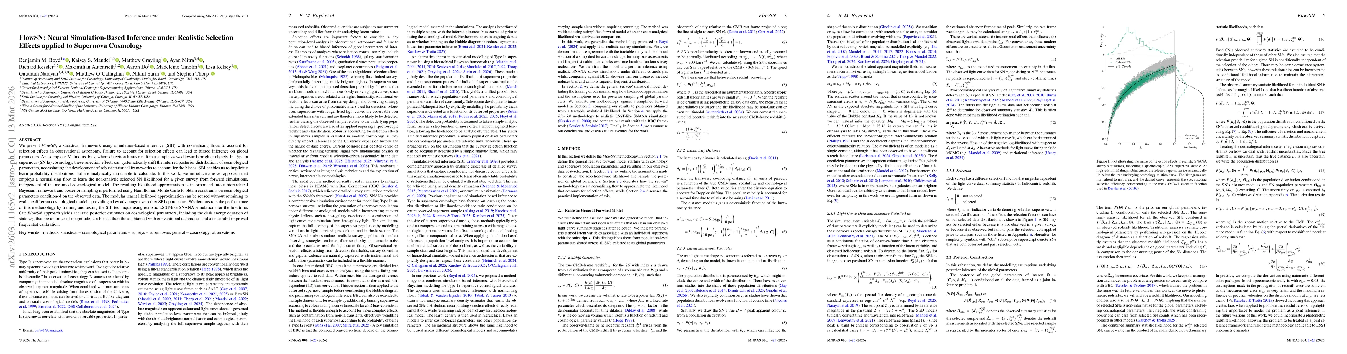 Thumbnail for FlowSN: Normalising Flows for Simulation-Based Inference under Realistic Selection Effects applied to Supernova Cosmology