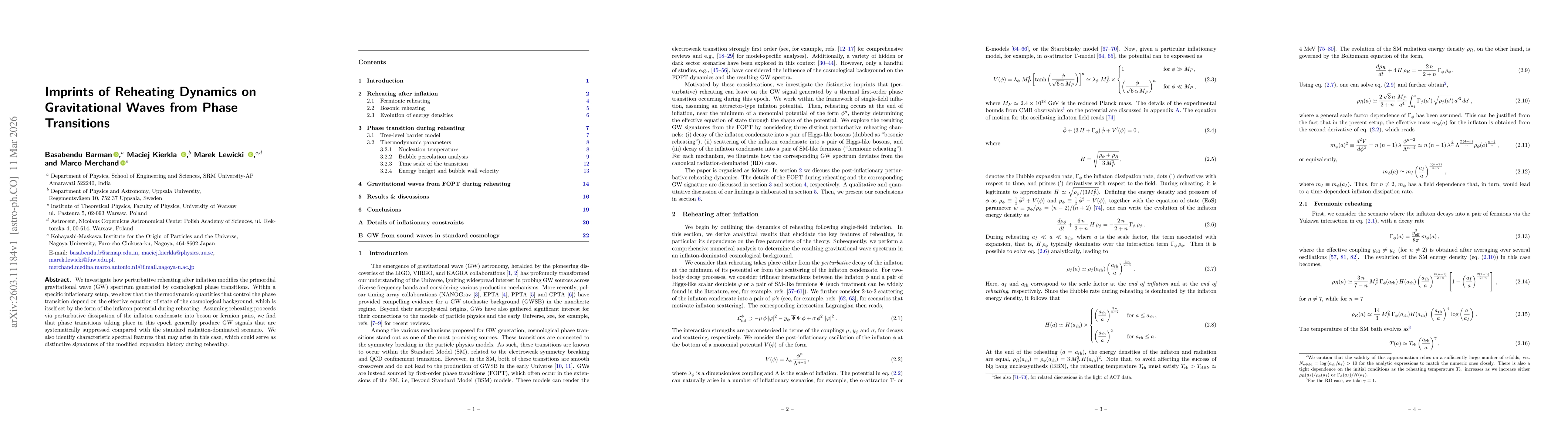 Thumbnail for Imprints of Reheating Dynamics on Gravitational Waves from Phase Transitions