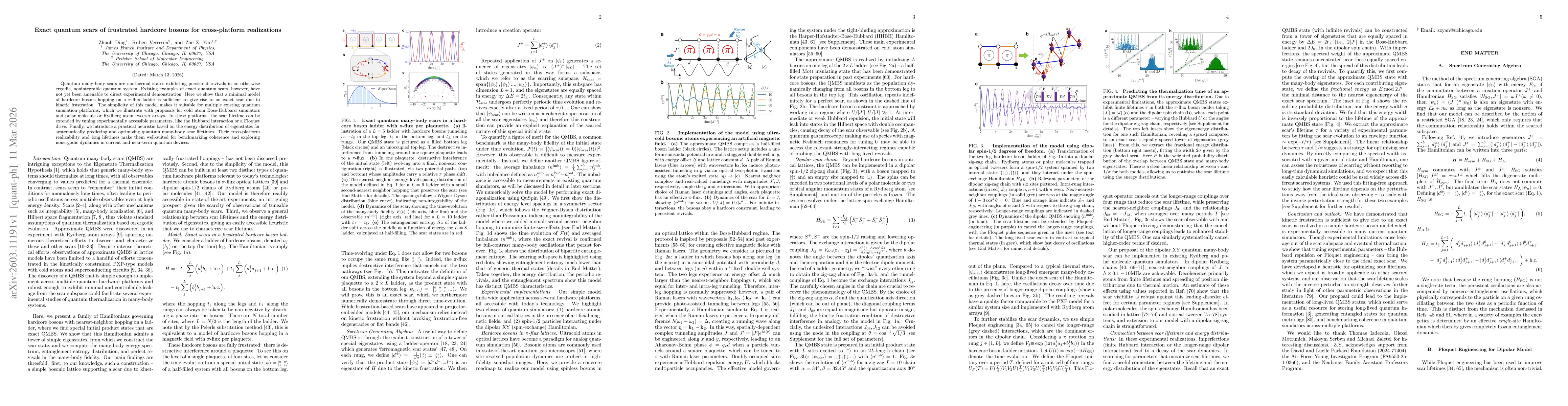 Thumbnail for Exact quantum scars of frustrated hardcore bosons for cross-platform realizations