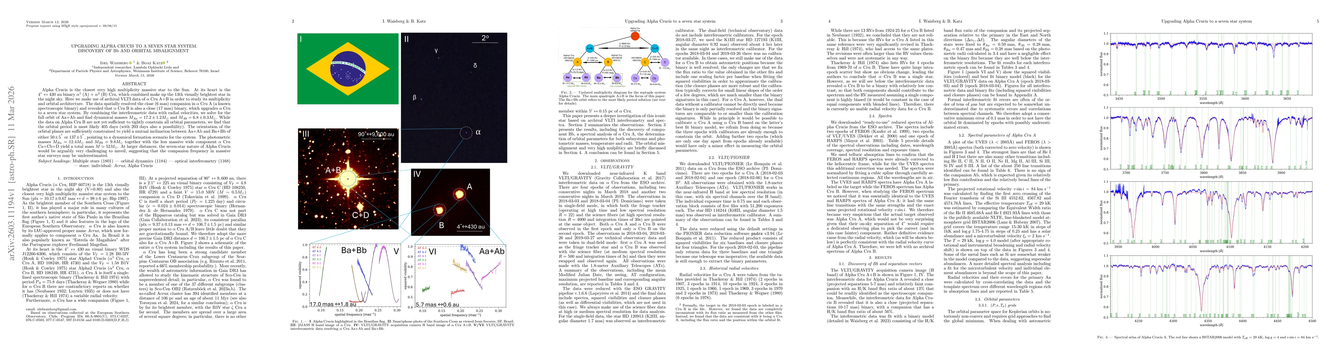 Thumbnail for Upgrading Alpha Crucis to a seven star system. Discovery of Bb and orbital misalignment