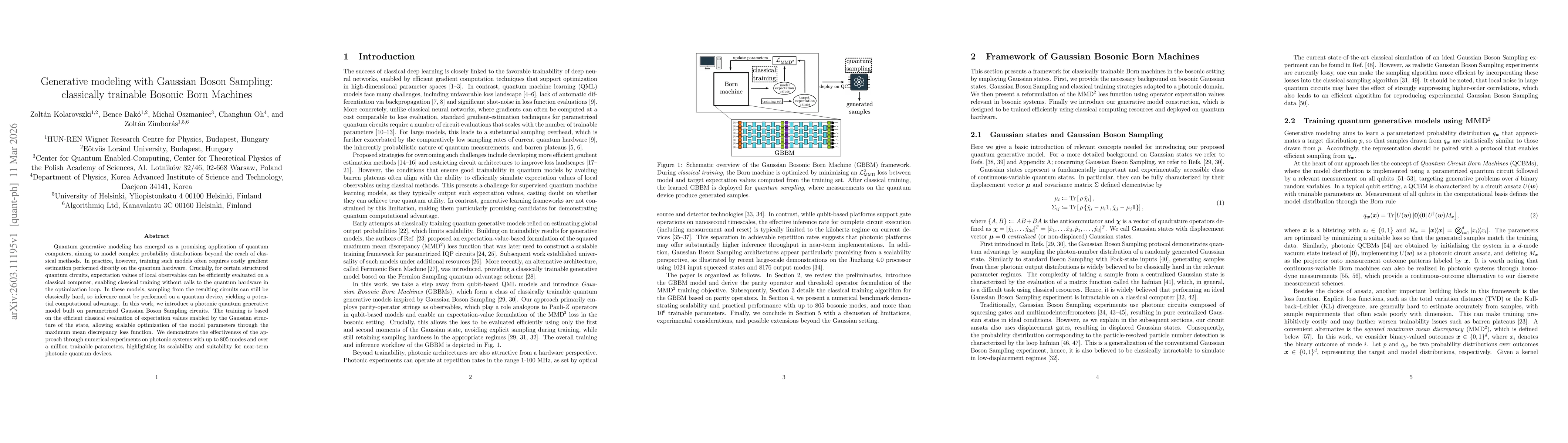 Thumbnail for Generative modeling with Gaussian Boson Sampling: classically trainable Bosonic Born Machines